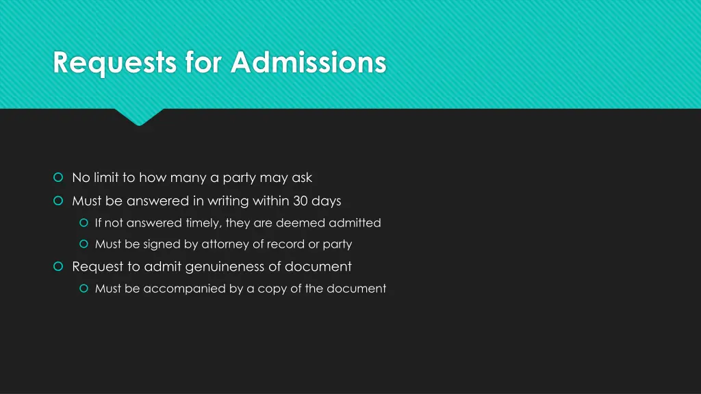 requests for admissions