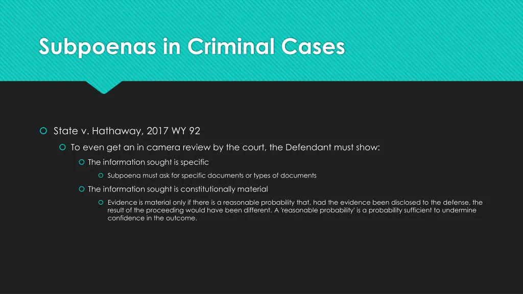 subpoenas in criminal cases 1