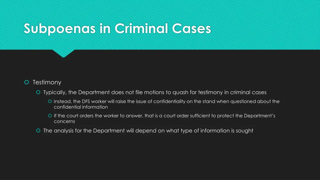 subpoenas in criminal cases