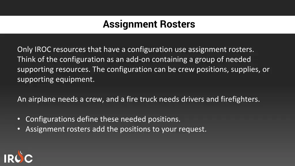 assignment rosters 2