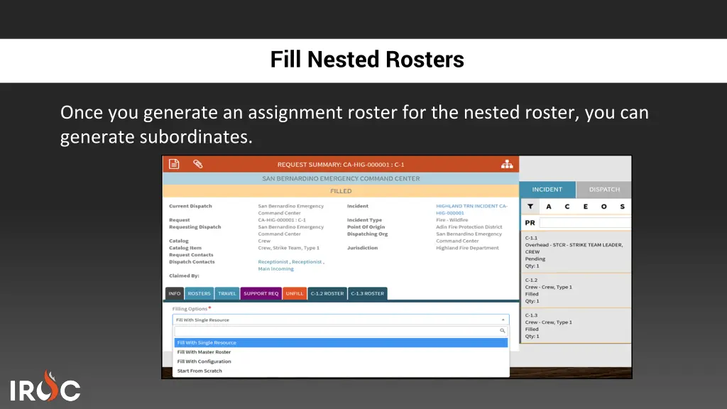 fill nested rosters 1