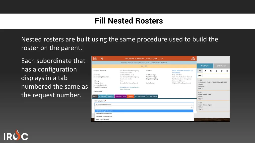 fill nested rosters