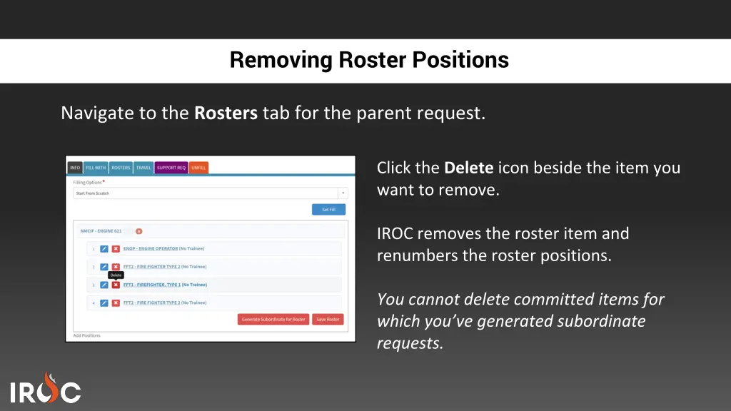 removing roster positions