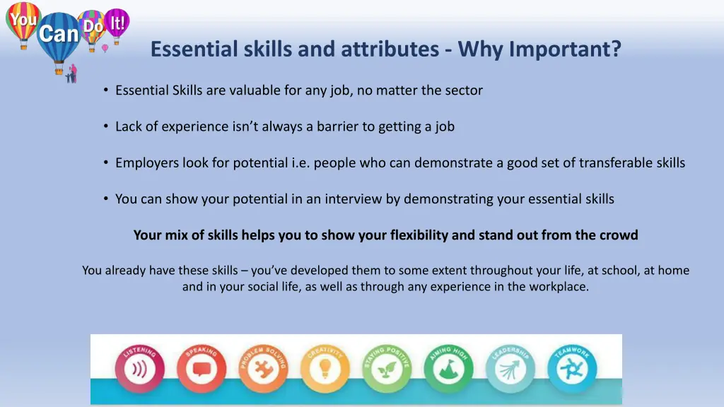 essential skills and attributes why important