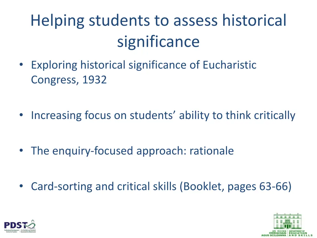 helping students to assess historical significance