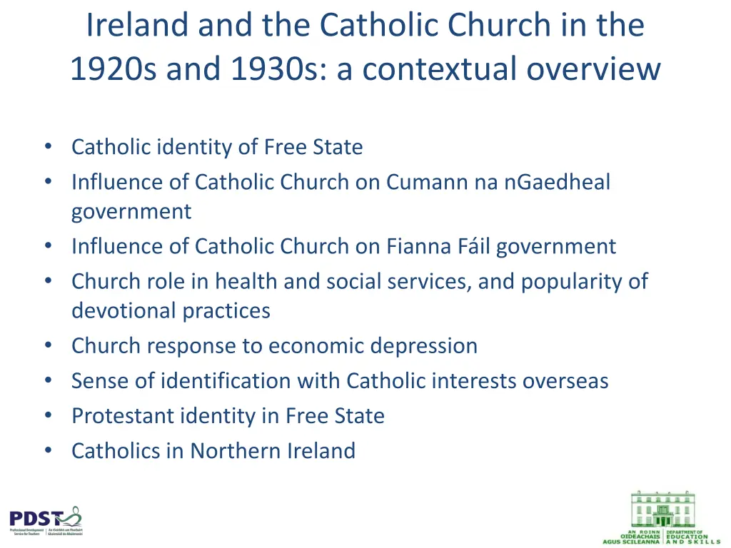 ireland and the catholic church in the 1920s