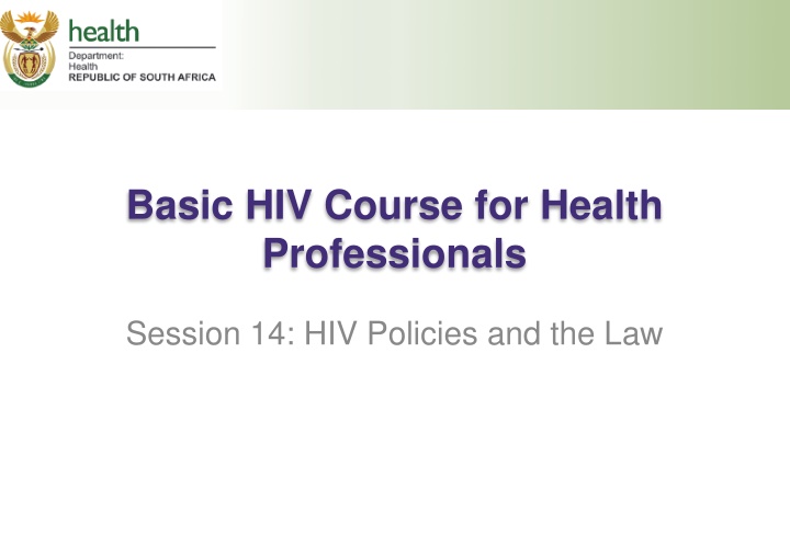 basic hiv course for health professionals