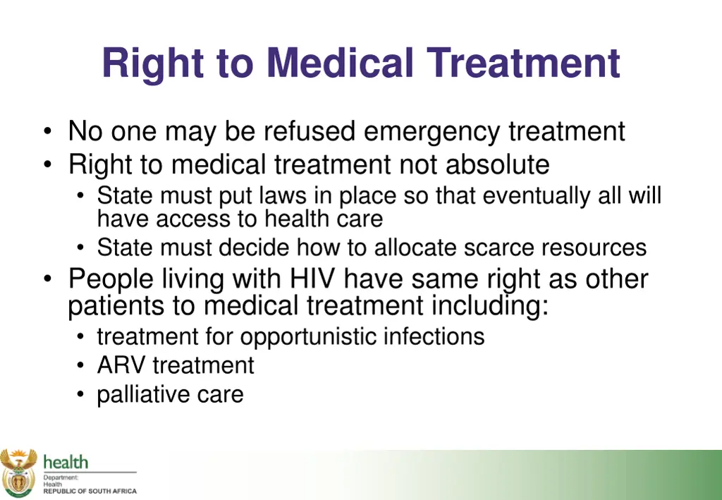 right to medical treatment