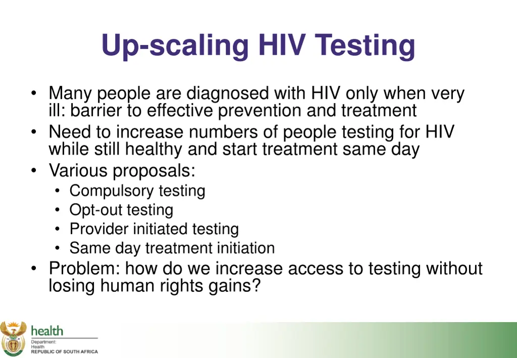 up scaling hiv testing