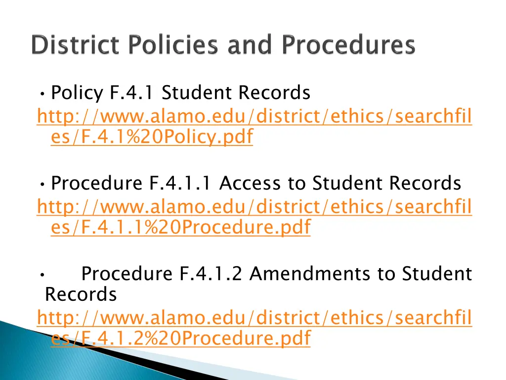 policy f 4 1 student records http www alamo