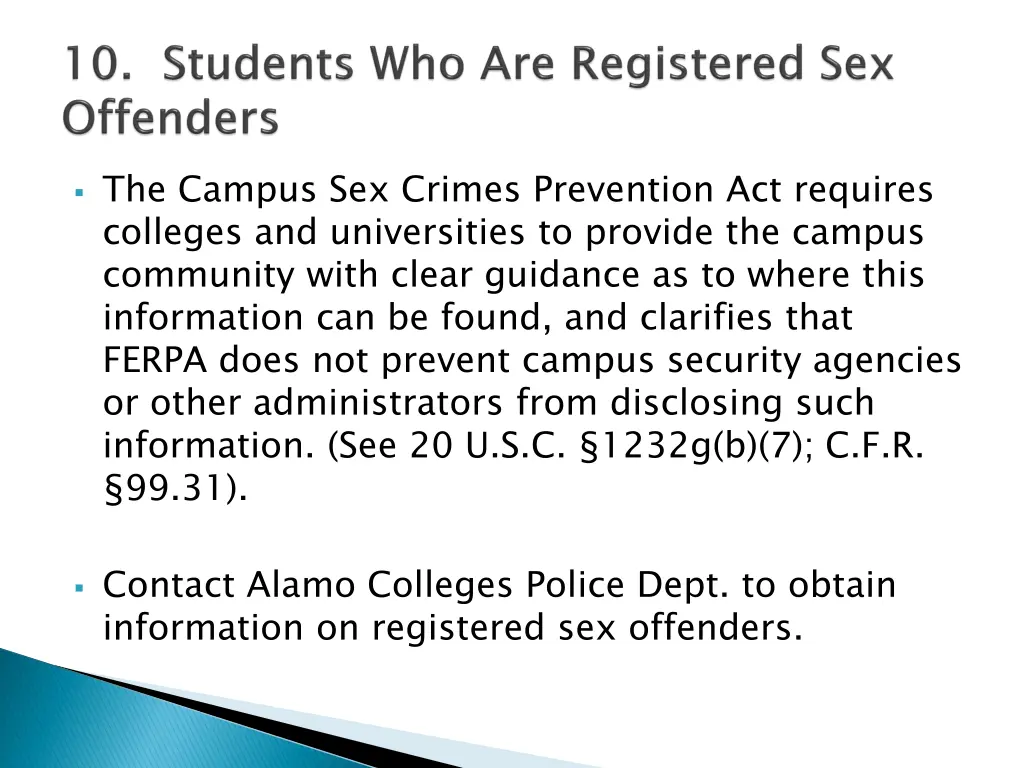 the campus sex crimes prevention act requires