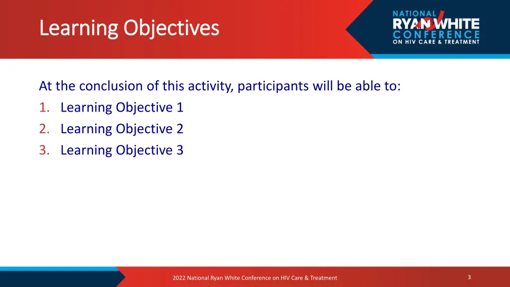 learning objectives learning objectives