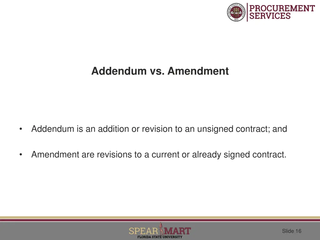 addendum vs amendment