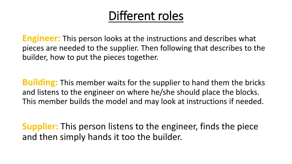 different roles different roles