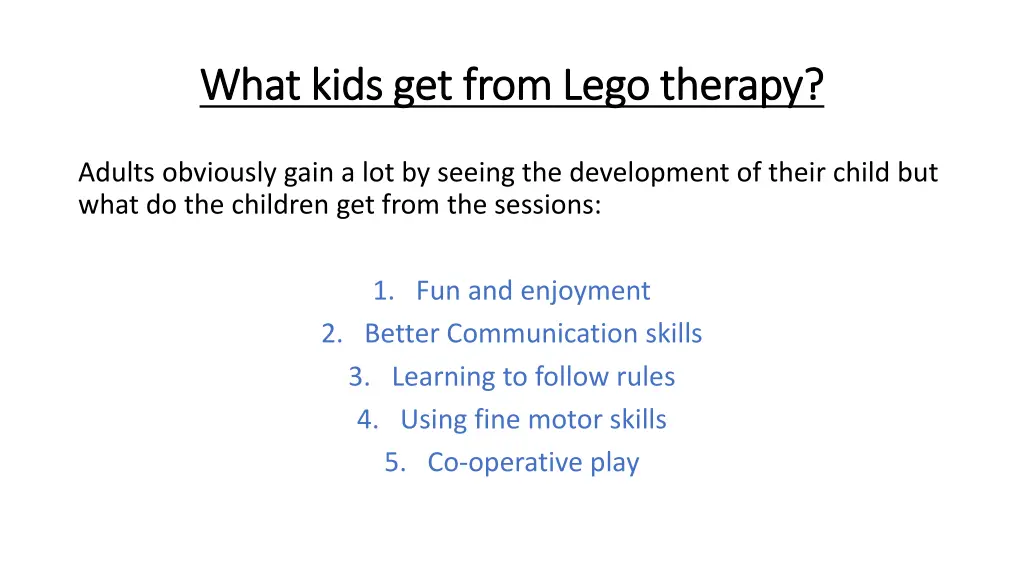 what kids get from lego therapy what kids