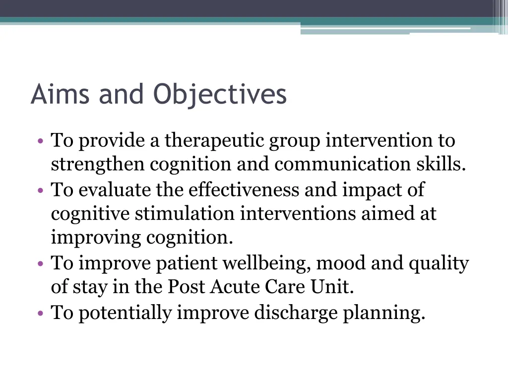 aims and objectives