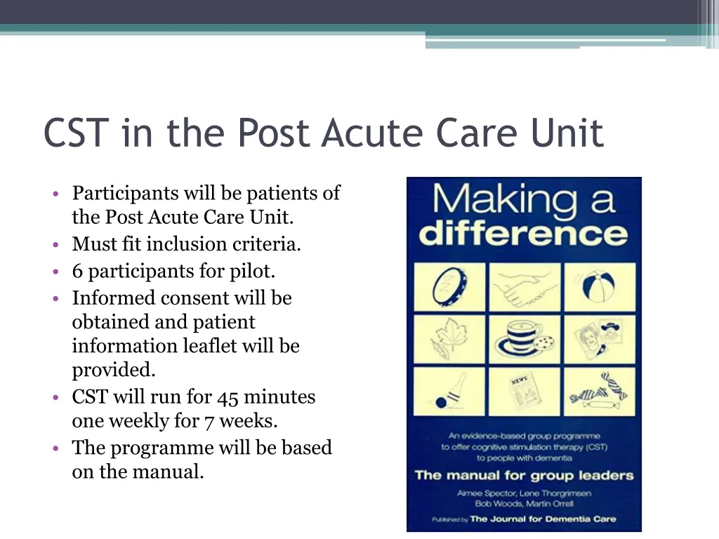 cst in the post acute care unit