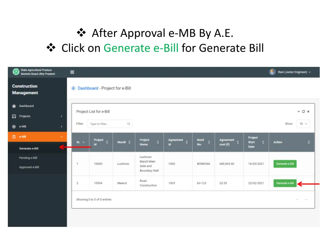 after approval e mb by a e click on generate