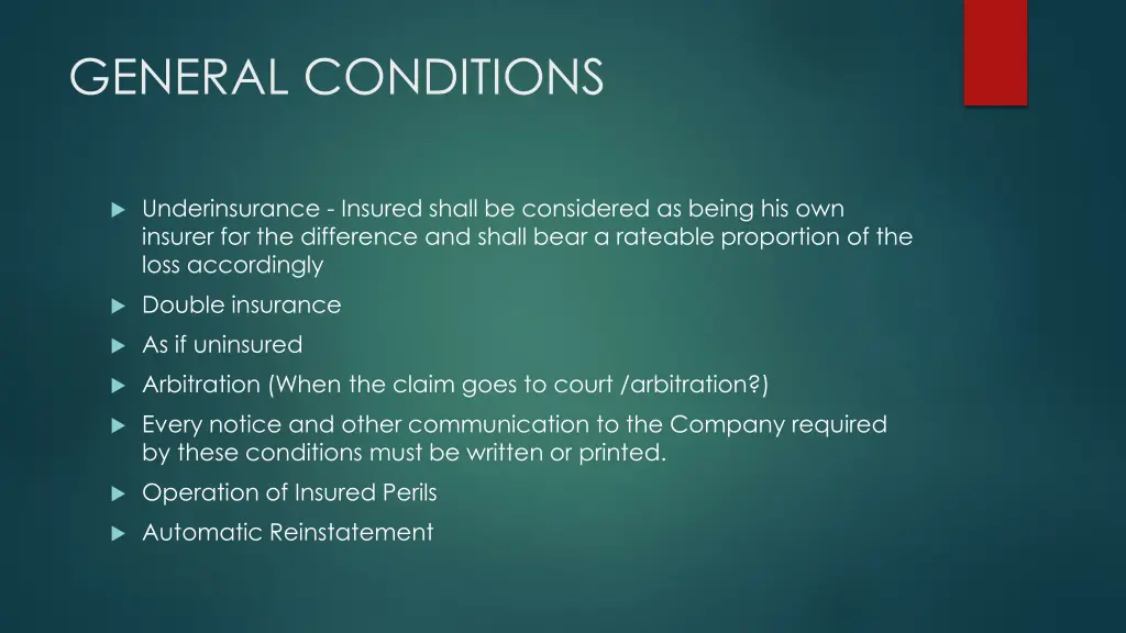 general conditions 1