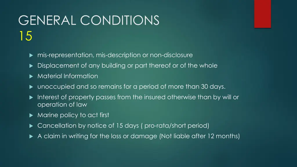 general conditions 15