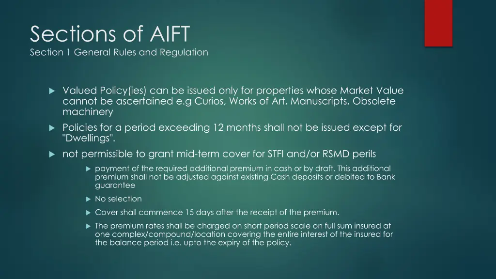 sections of aift section 1 general rules 1