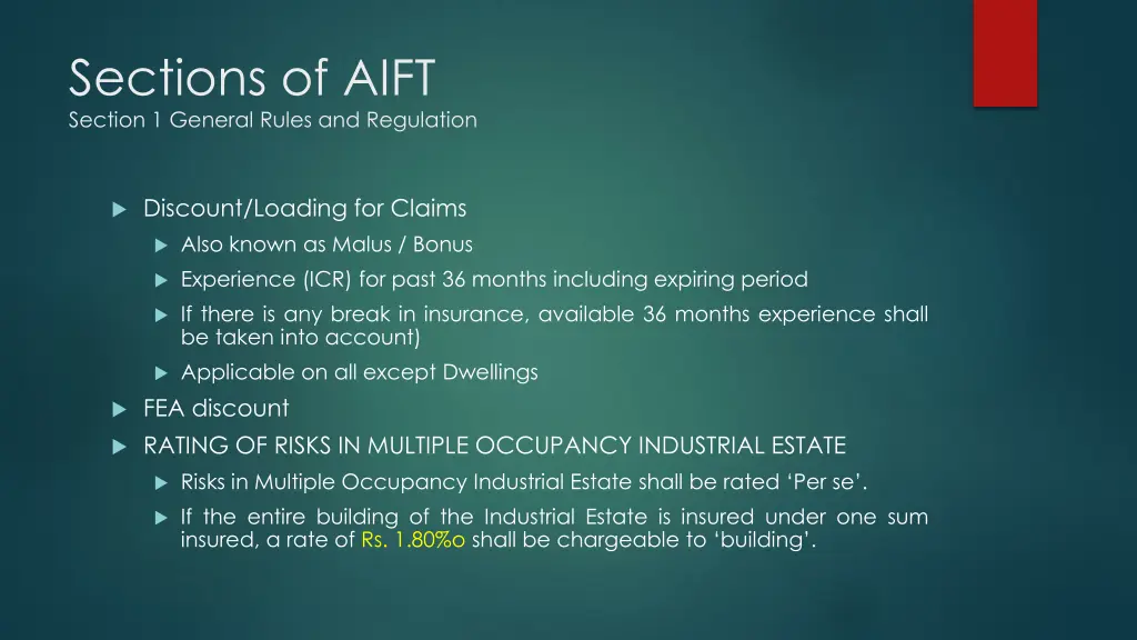 sections of aift section 1 general rules 10