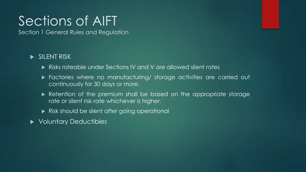 sections of aift section 1 general rules 11