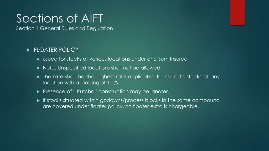 sections of aift section 1 general rules 7