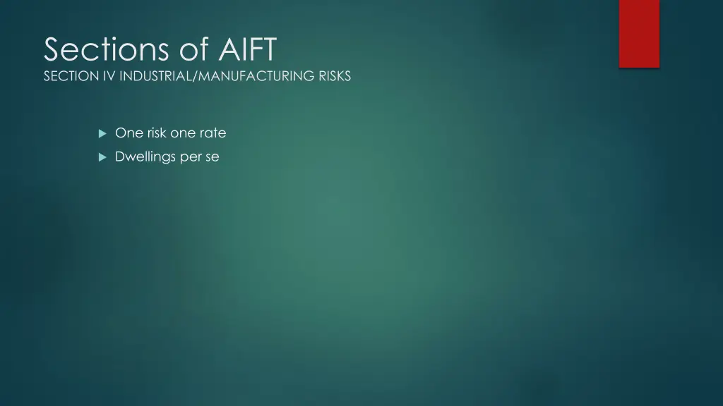 sections of aift section iv industrial