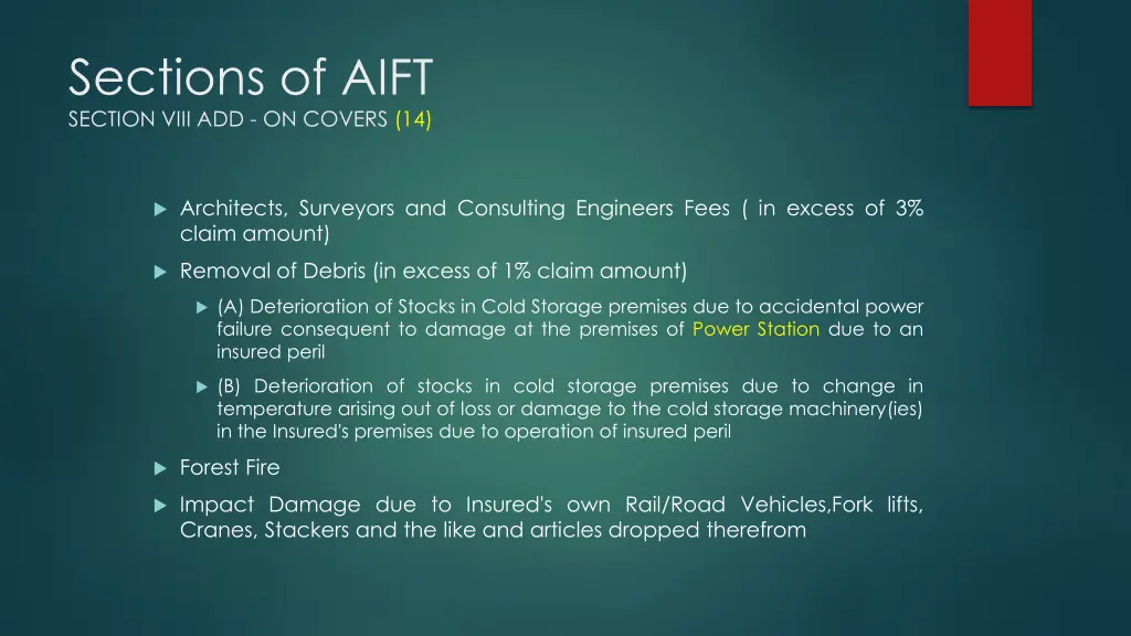 sections of aift section viii add on covers 14