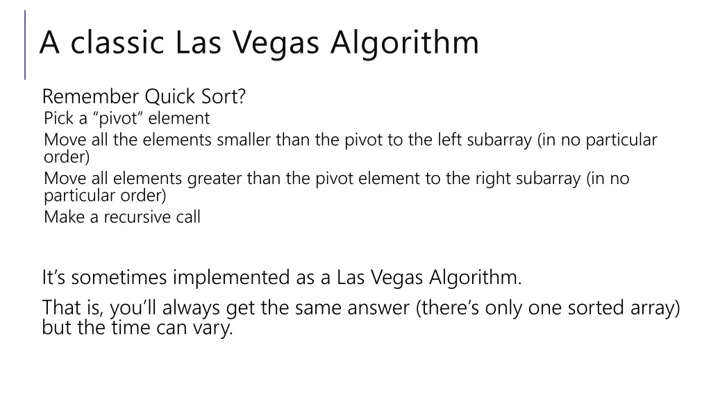 a classic las vegas algorithm