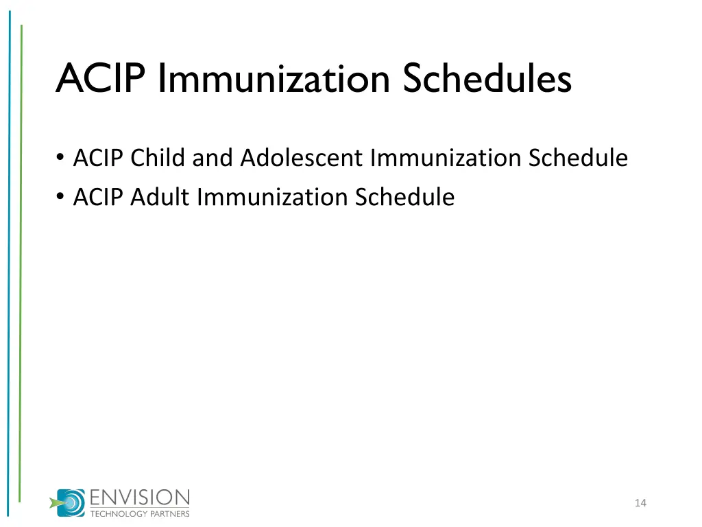 acip immunization schedules