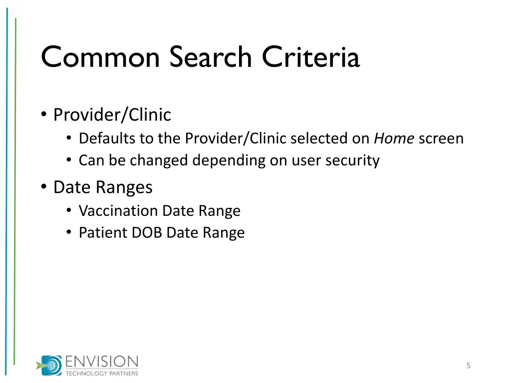 common search criteria