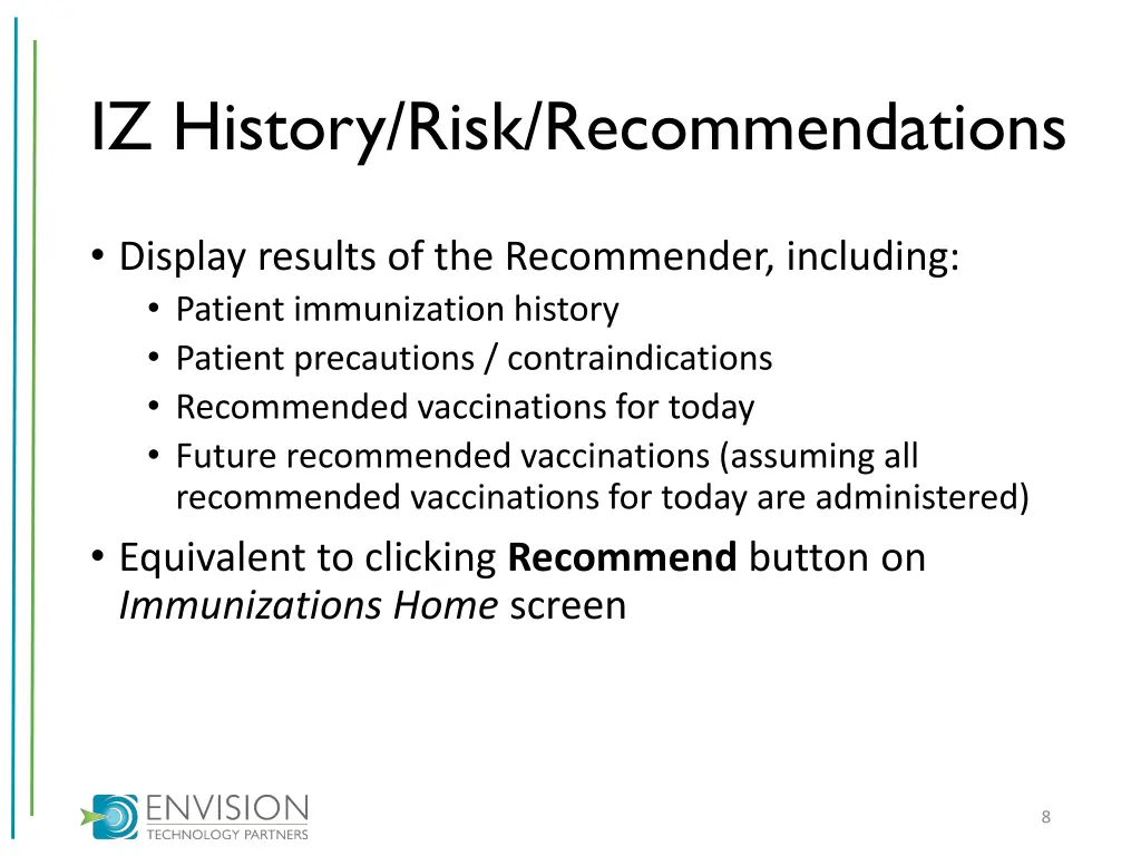 iz history risk recommendations