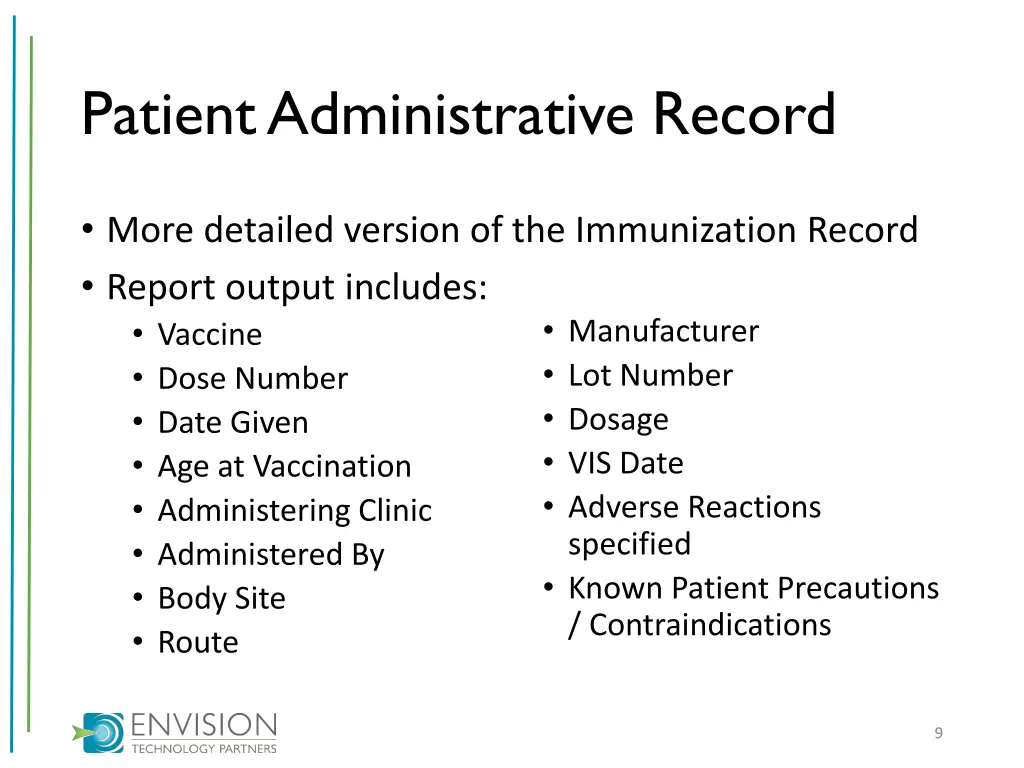 patient administrative record