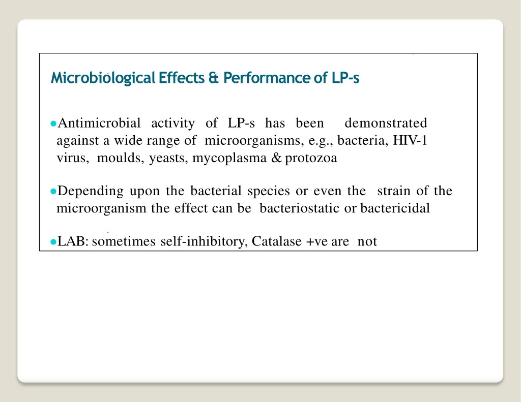 microbiologicaleffects performanceof lp s