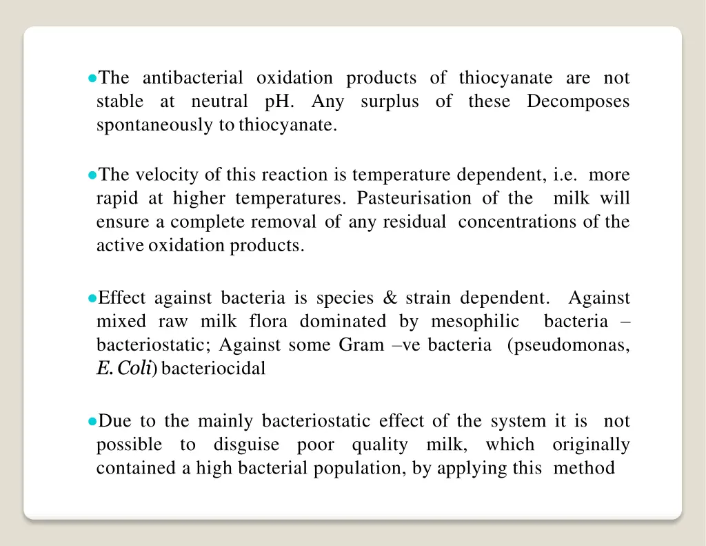 the antibacterial oxidation products