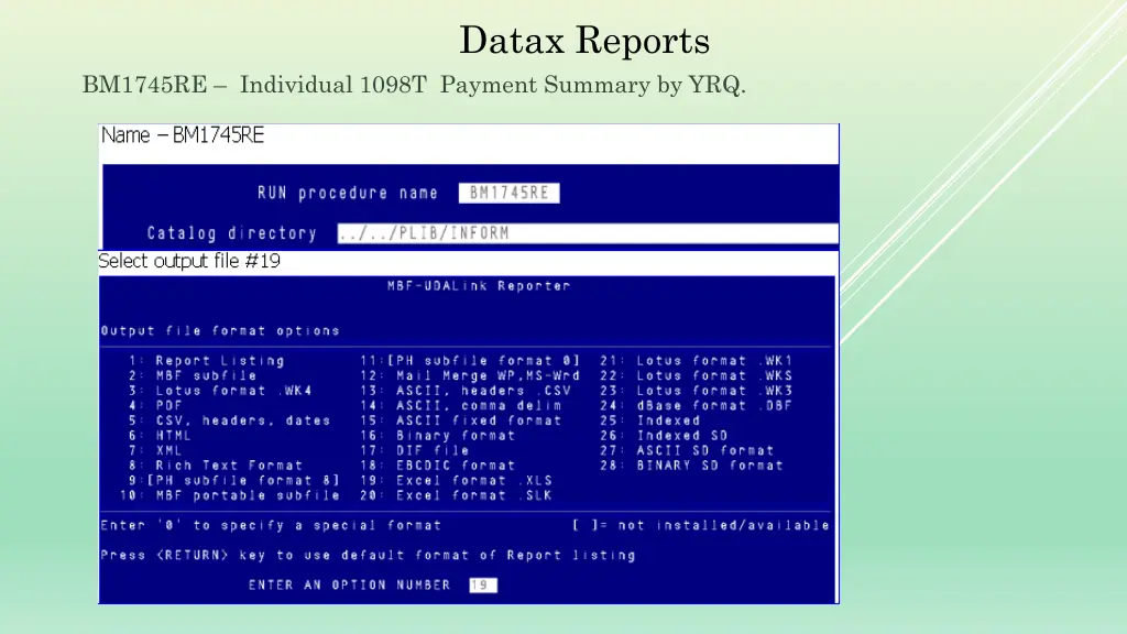 datax reports 2