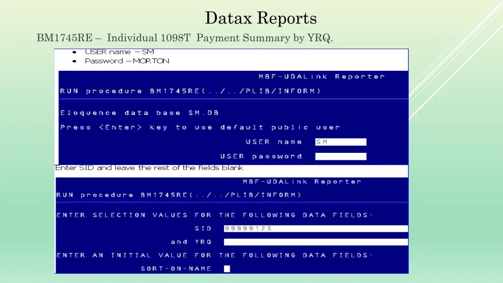 datax reports 3