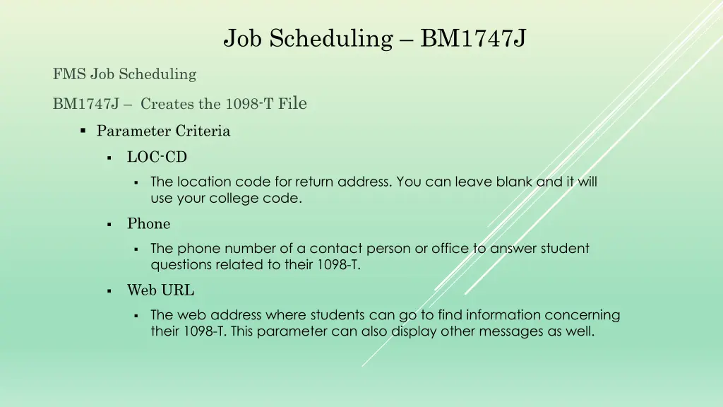 job scheduling bm1747j 1