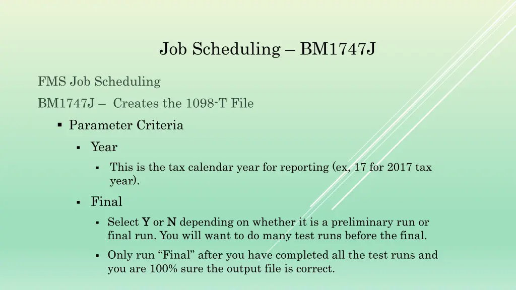 job scheduling bm1747j