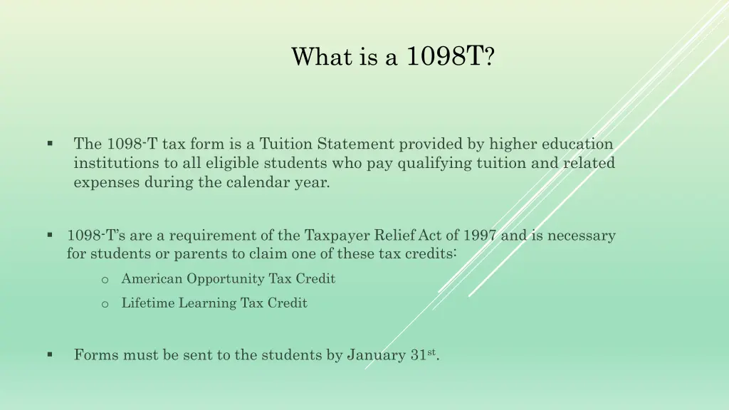 what is a 1098t