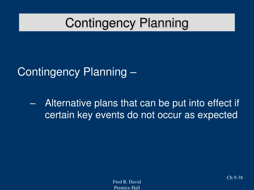 contingency planning 1