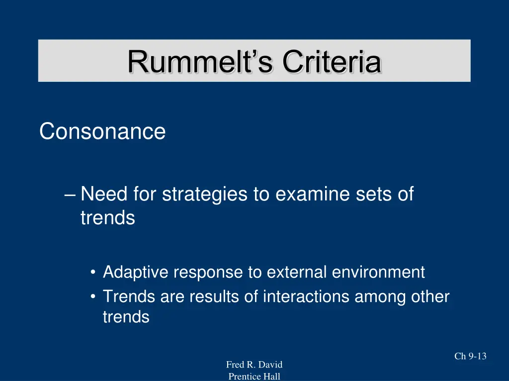 rummelt s criteria 1