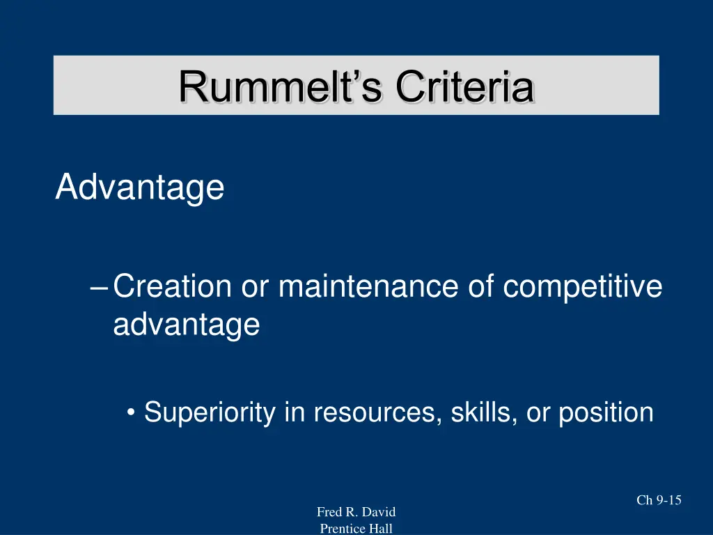 rummelt s criteria 3