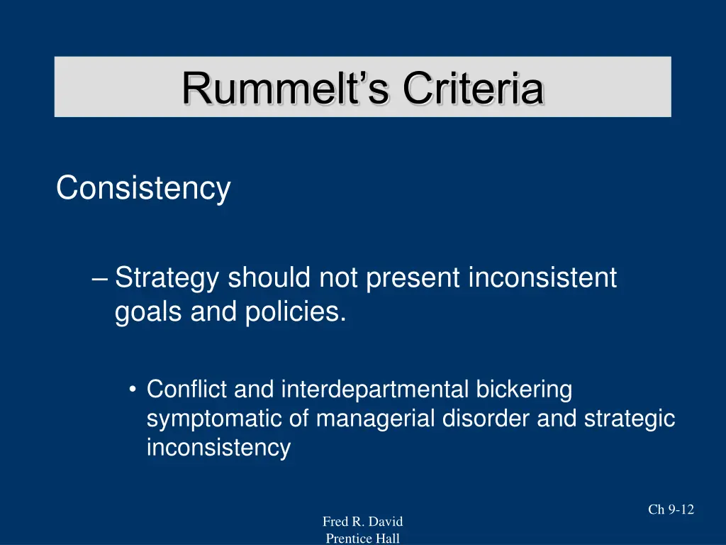 rummelt s criteria