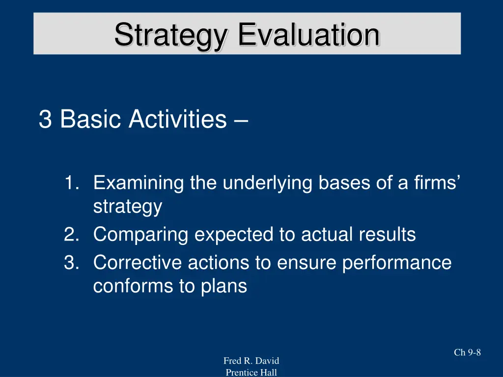 strategy evaluation 1