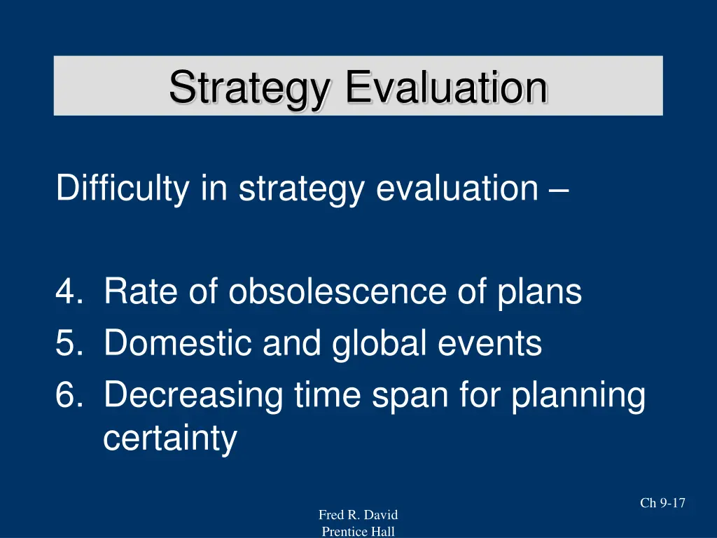 strategy evaluation 6