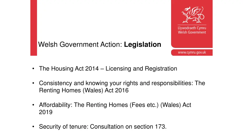 welsh government action legislation