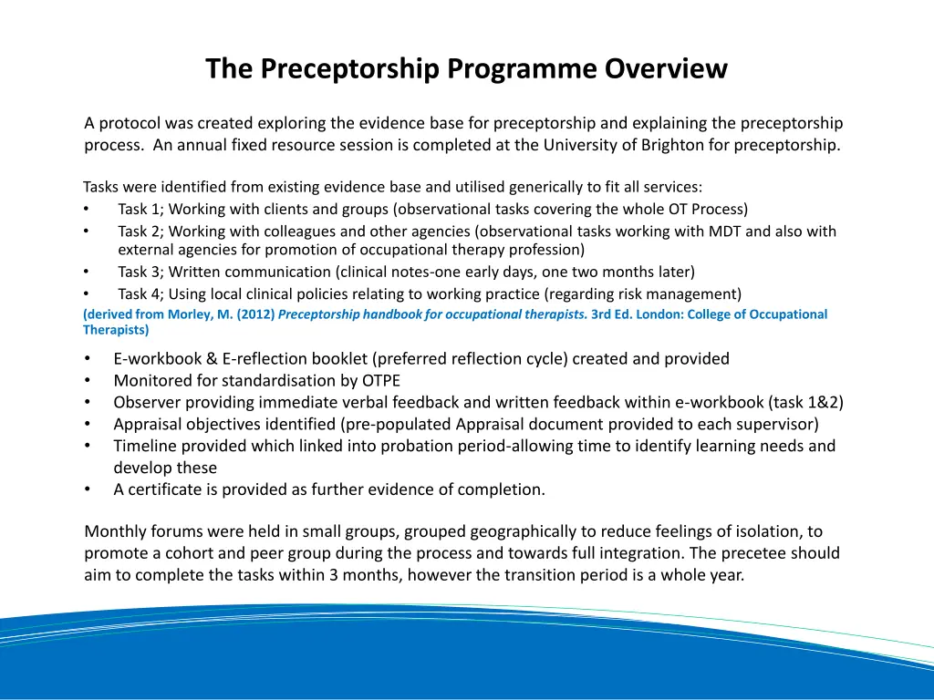 the preceptorship programme overview